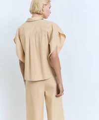 Mango Women's Oversized Short-Sleeved Shirt
