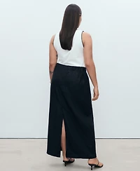 Mango Women's Linen Pencil Skirt