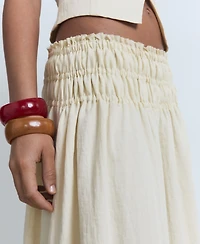 Mango Women's Long Gathered Panel Skirt