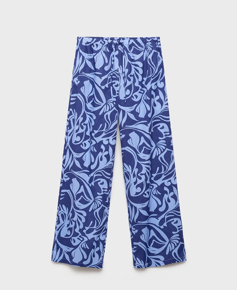Mango Women's Cotton Two-Tone Printed Pants