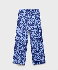 Mango Women's Cotton Two-Tone Printed Pants