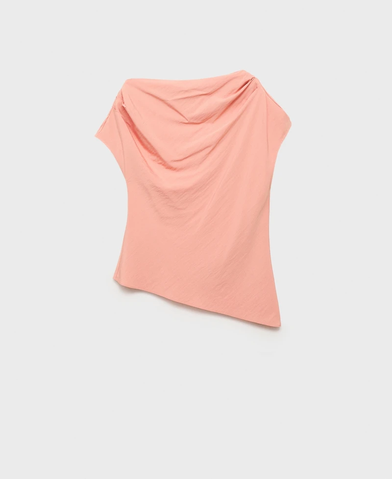 Mango Women's Draped Asymmetrical Blouse
