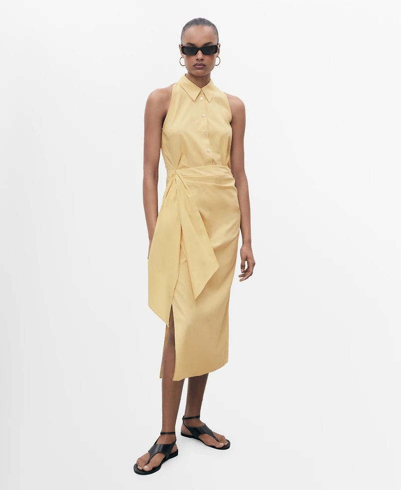 Mango Women's Knotted Shirt Dress