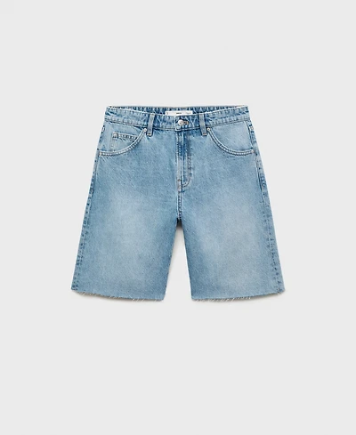 Mango Women's Frayed Hem Denim Shorts