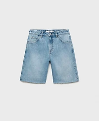 Mango Women's Frayed Hem Denim Shorts