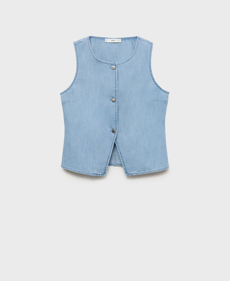 Mango Women's Buttoned Denim Gilet