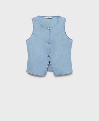 Mango Women's Buttoned Denim Gilet