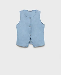 Mango Women's Buttoned Denim Gilet