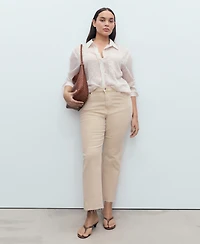Mango Women's Sienna Flared Cropped Jeans