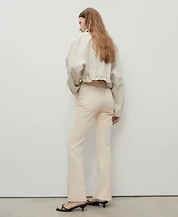 Mango Women's Sienna Flared Cropped Jeans
