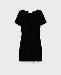 Mango Women's Bow Neckline Knitted Dress