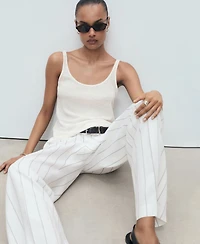 Mango Women's Strappy Linen Top
