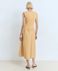 Mango Women's Combined Fabric Midi Dress