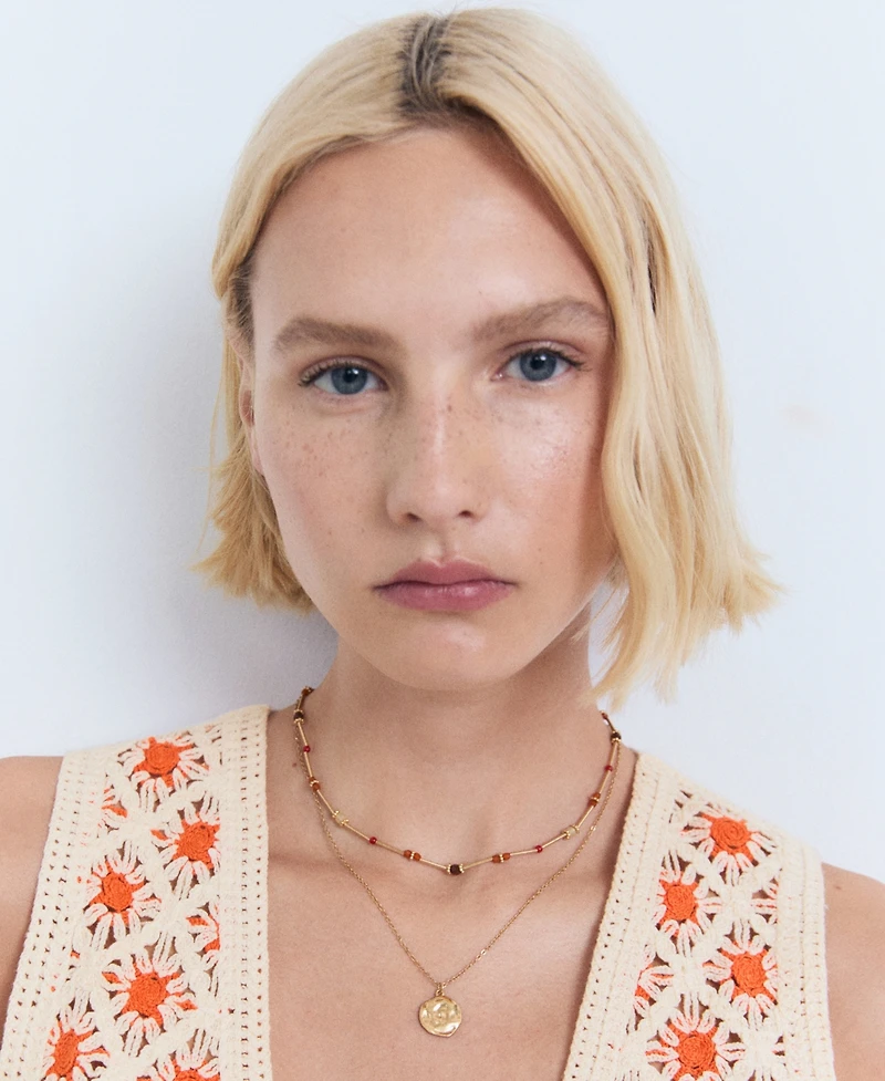 Mango Women's Crochet Ties Top