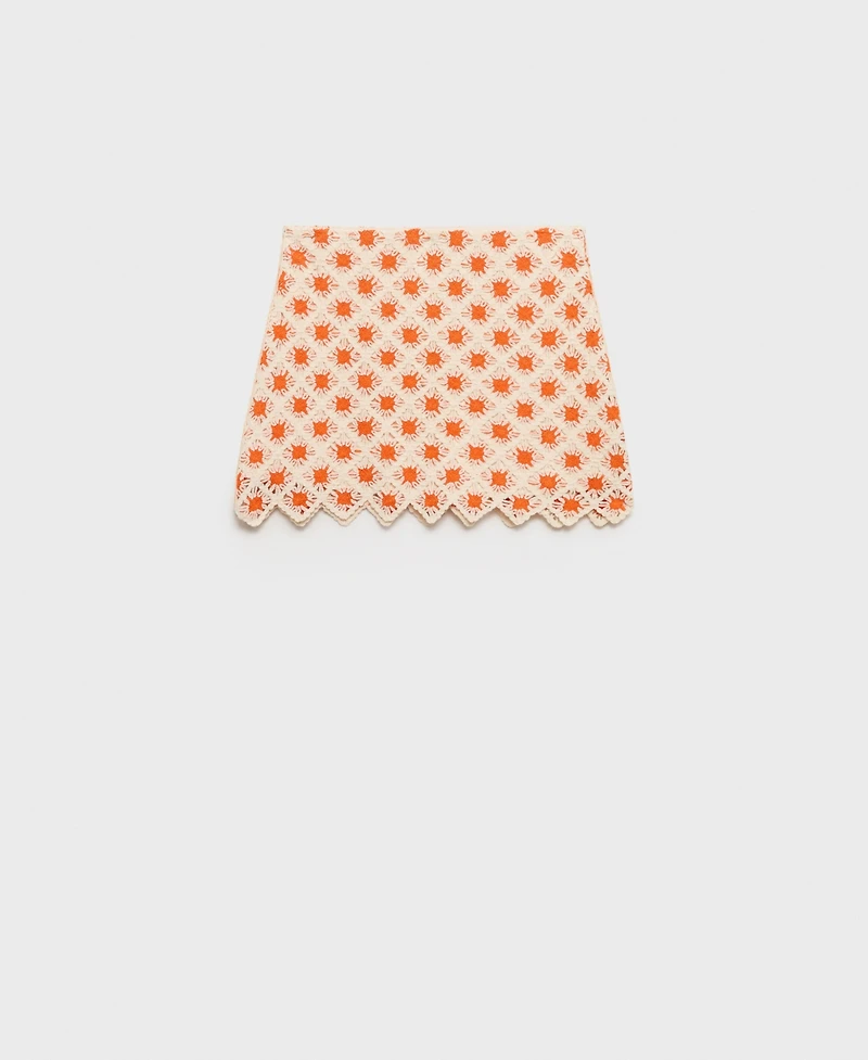 Mango Women's Crochet Mini Skirt