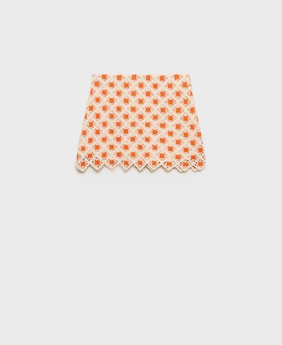 Mango Women's Crochet Mini Skirt