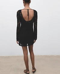 Mango Women's Crochet Short Dress