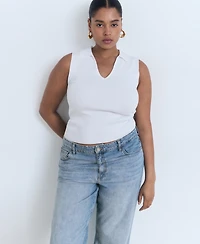 Mango Women's Danila Wide Leg High-Rise Jeans