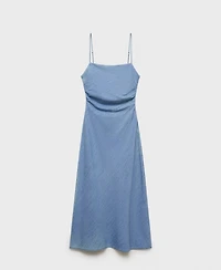 Mango Women's Draped Denim-Style Dress