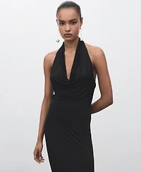 Mango Women's Draped Open-Back Dress