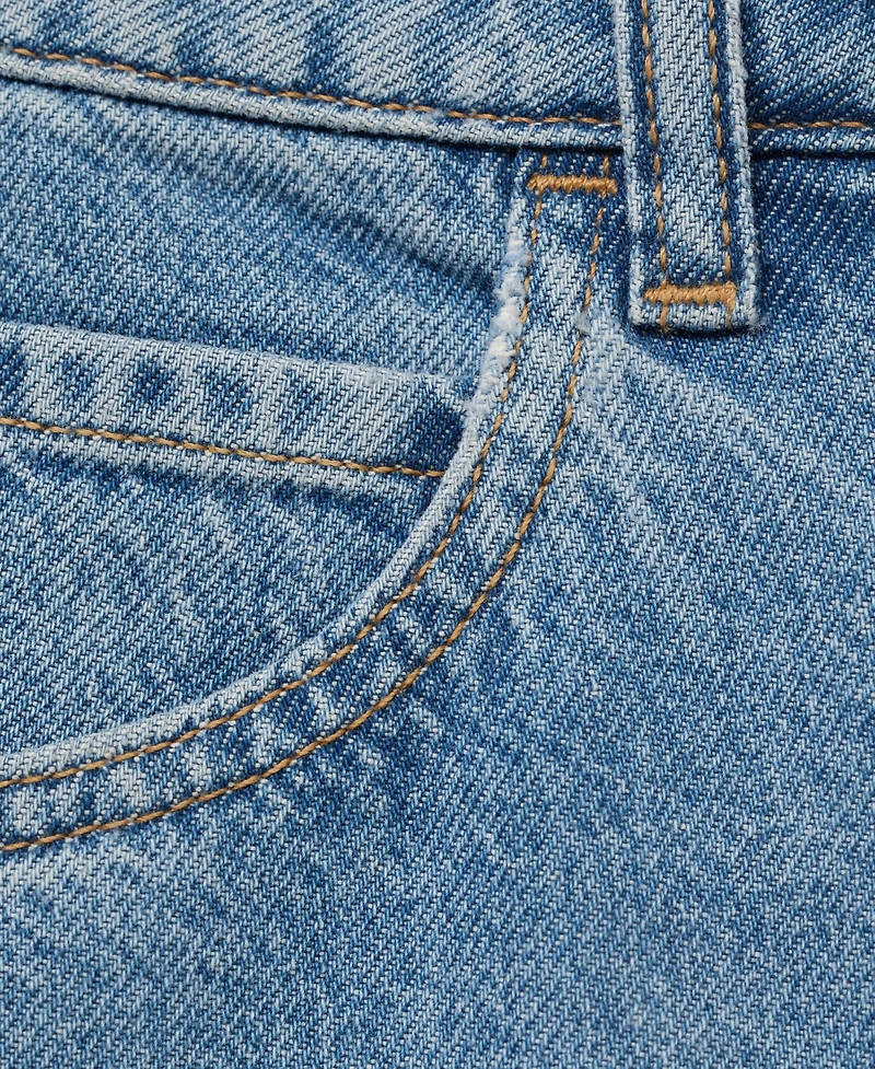 Mango Women's High-Waist Straight-Fit Denim Shorts