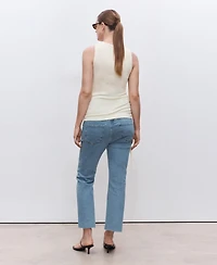 Mango Women's Maternity Flared Cropped Jeans