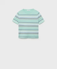 Mango Women's Combined Stripes Short-Sleeved Sweater