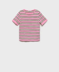 Mango Women's Combined Stripes Short-Sleeved Sweater
