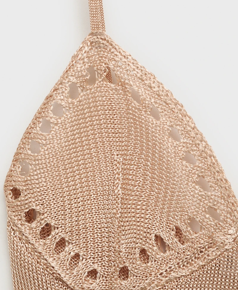 Mango Women's Openwork Details Lurex Bodysuit