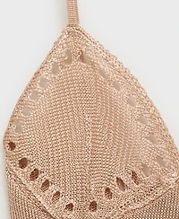 Mango Women's Openwork Details Lurex Bodysuit