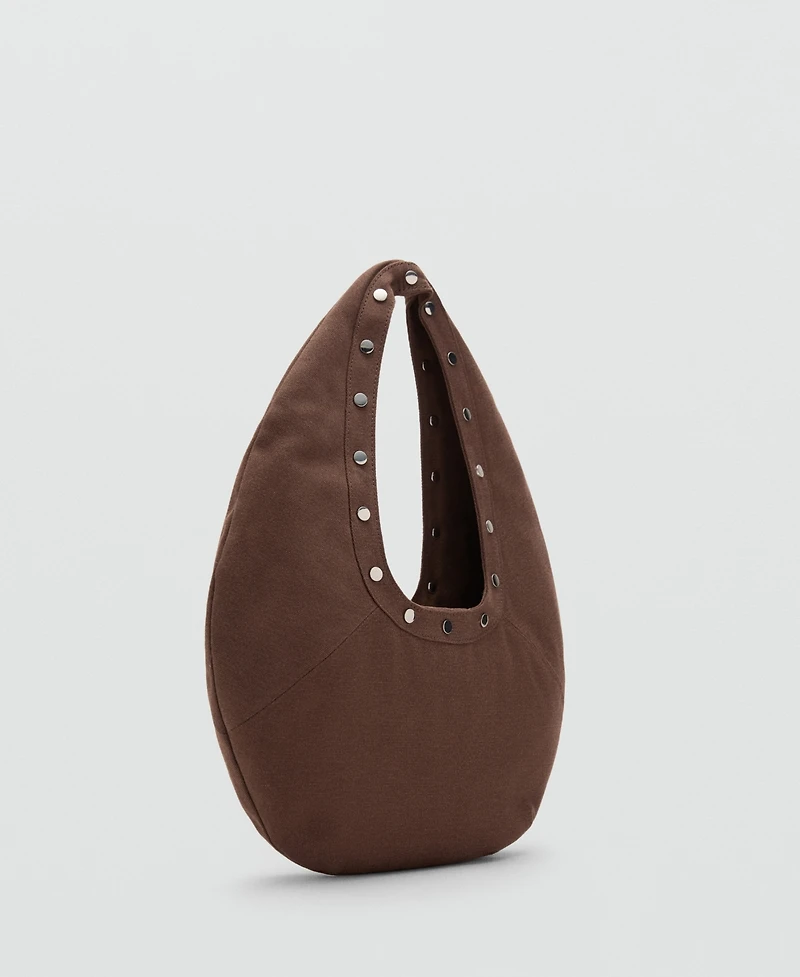 Mango Women's Oval Studded Shoulder Bag