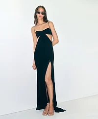 Mango Women's Asymmetrical Hem and Cut-Out Dress