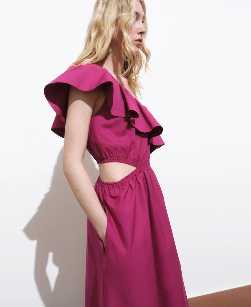 Mango Women's Asymmetrical Cut-Out Dress