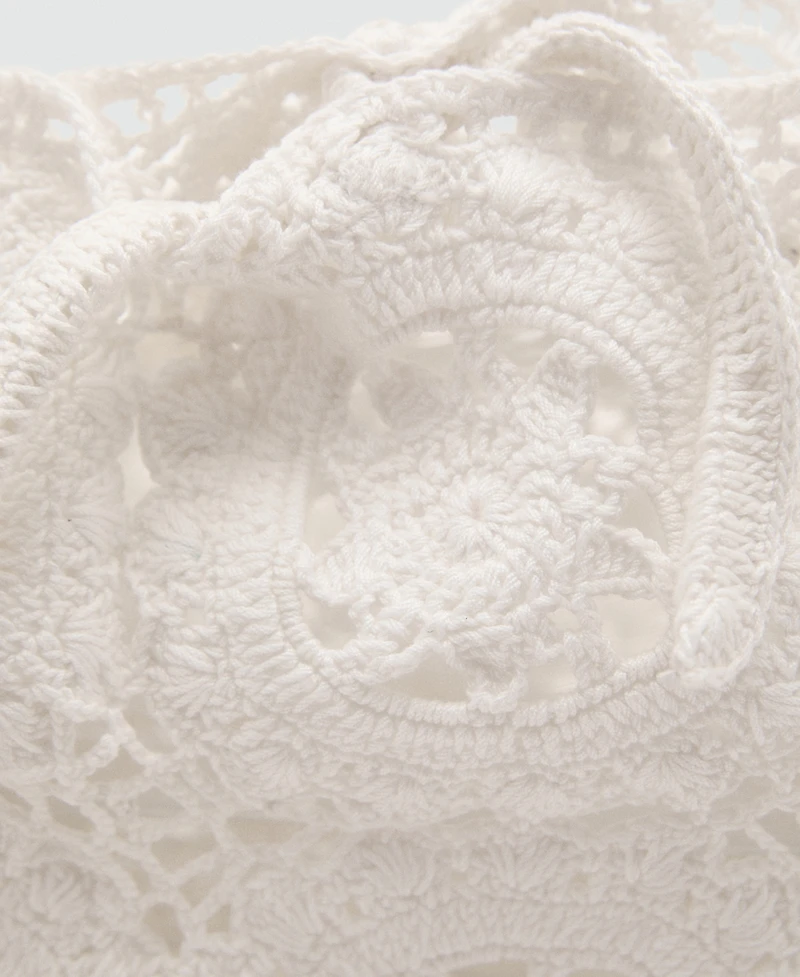 Mango Women's Crochet Shopper Bag