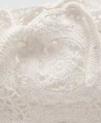 Mango Women's Crochet Shopper Bag