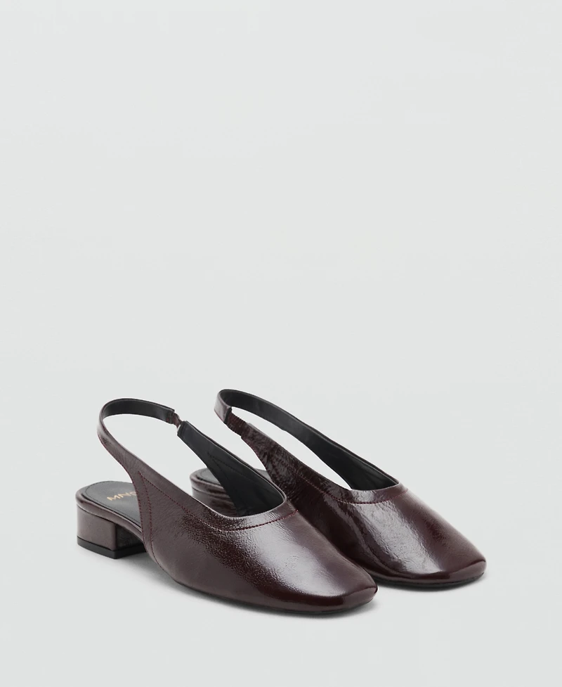 Mango Women's Block Heel Leather Shoes