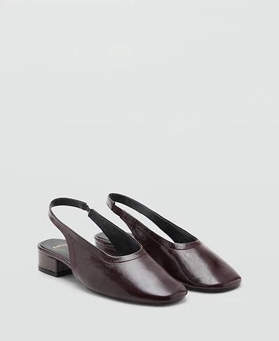 Mango Women's Block Heel Leather Shoes