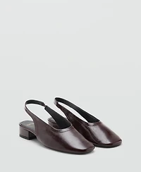 Mango Women's Block Heel Leather Shoes