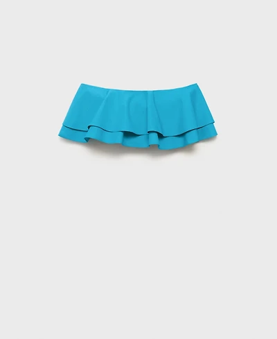 Mango Women's Strapless Ruffles Top