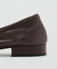Mango Women's Leather Ballet Flats