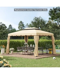 Outsunny 13' x 10' Double Roof Gazebo Replacement Canopy Top Cover