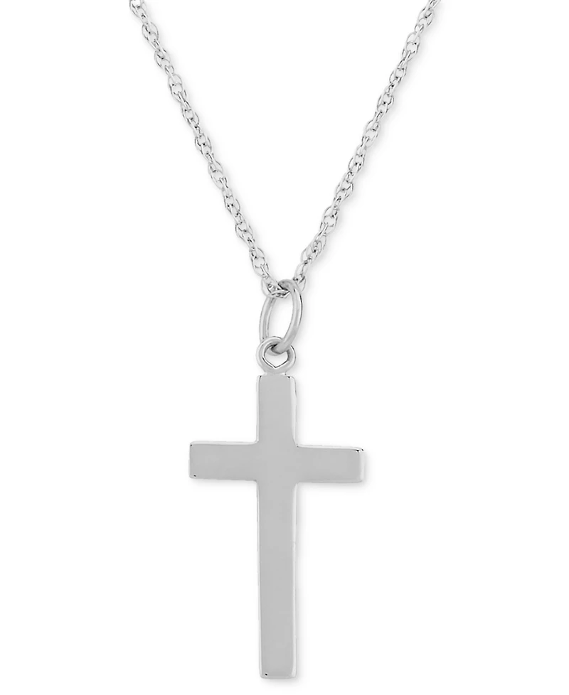Flat Cross Necklace Set 14k Gold