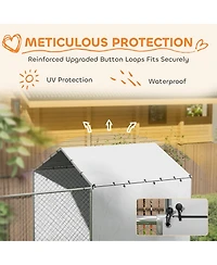 PawHut Large Outdoor Dog Kennel w/ Cover Rotating Bowls 19.7' x 7.5' x 7.5'