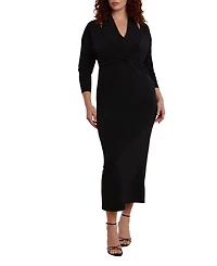Eloquii Women's Maxi Dress With Halter Layer