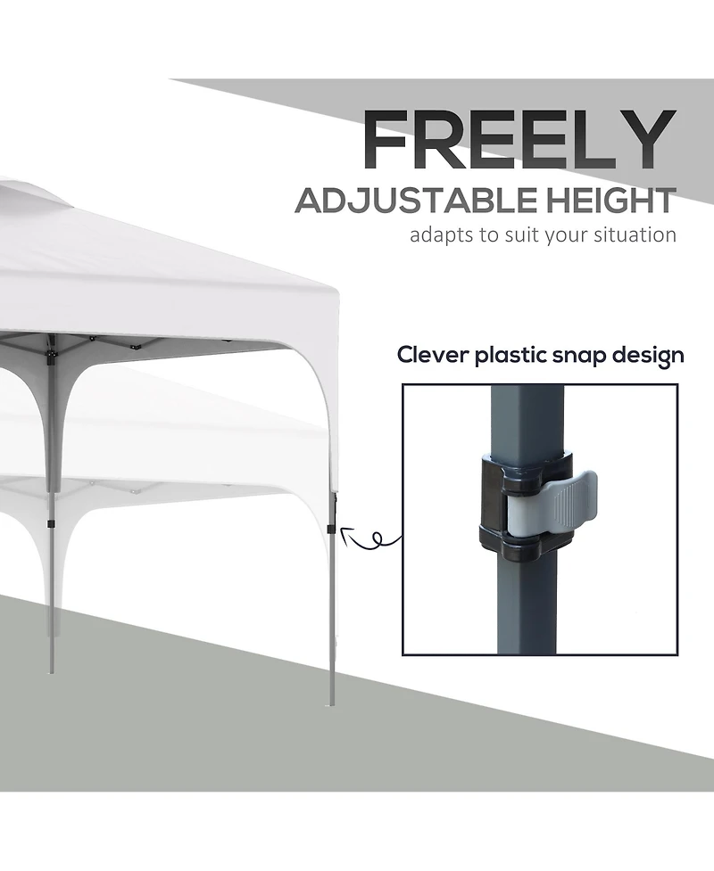 Outsunny Pop Up Gazebo Foldable w/ Wheeled Carry Bag & 4 Weight Bags,