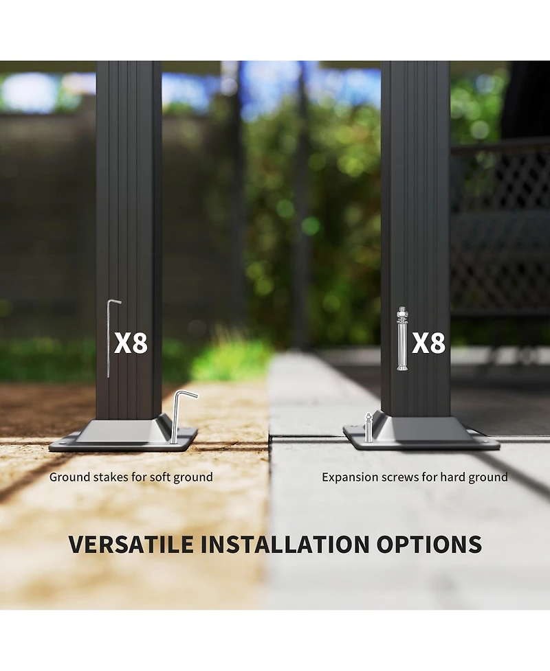 Outsunny 13' x Aluminum Pergola with Retractable Canopy,