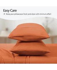 King 2PC Ultra Soft Silky Solid Performance Pillowcase Set