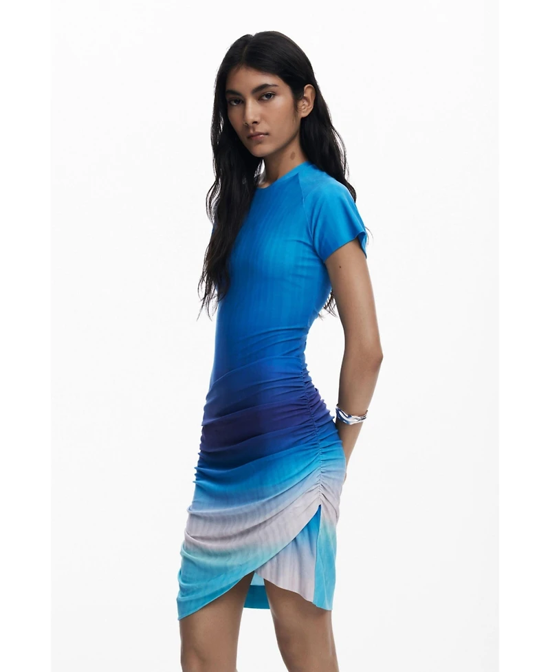 Desigual Women's Short dress with draped skirt