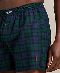 Polo Ralph Lauren Men's Plaid Pattern Single-Button Fly Flannel Yarn-Dyed Boxers