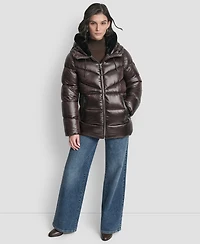 Dkny Women's Shine Hooded Puffer Coat